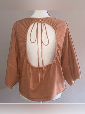 Free People Beach Open Back Sunwashed Tee